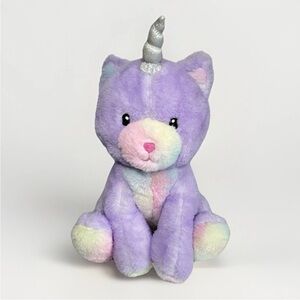 FAO Schwarz Glow Brights Kittycorn Plush Lights Sounds Purple Unicorn Cat 15”